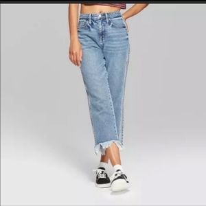 Side-Zipper High Rise Jeans